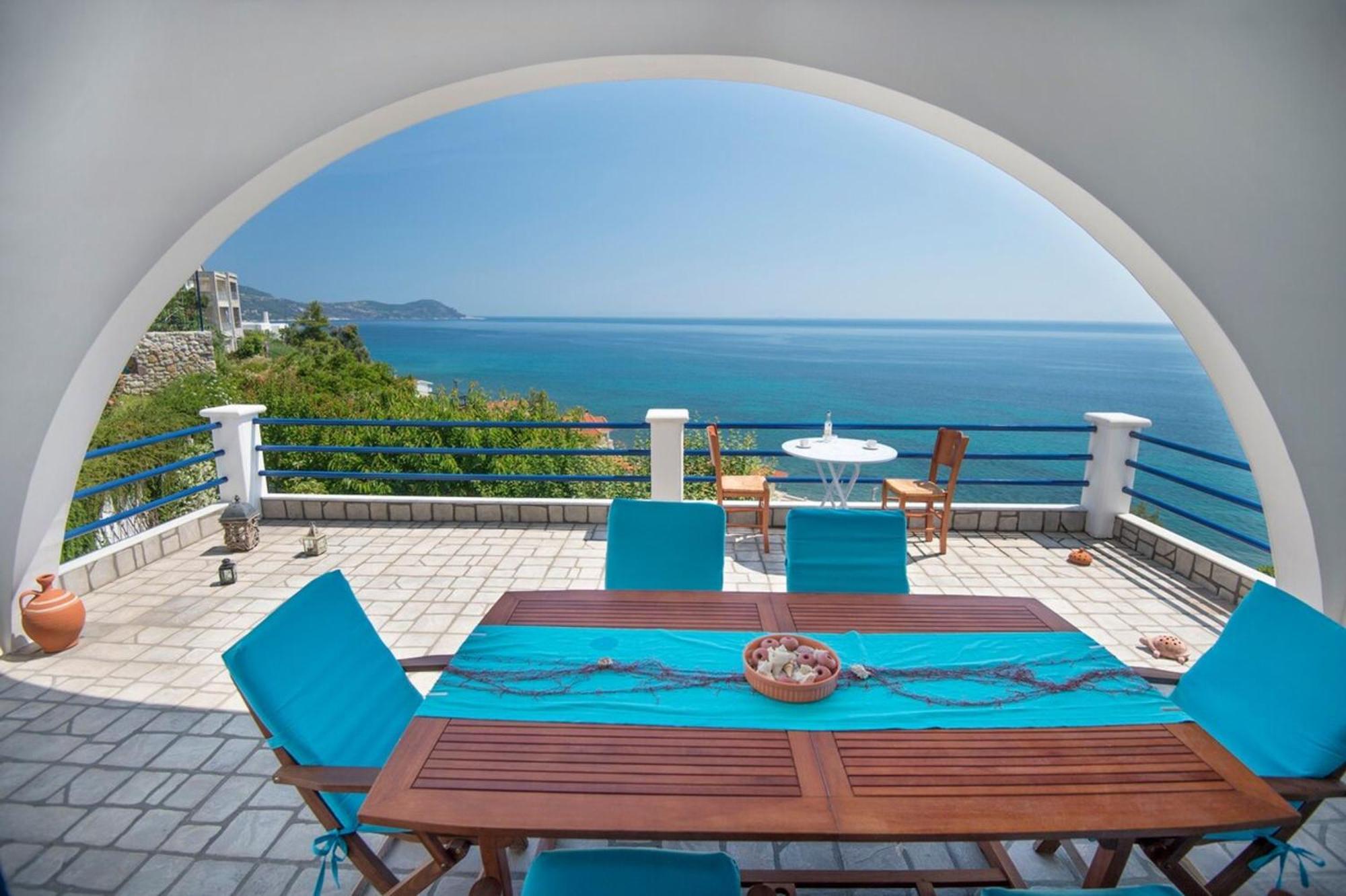Blue Dream Seaside Villa With Superb Sea Views Кими Экстерьер фото